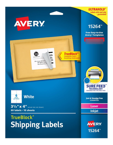 Avery Etiqueta Envio Impresora Laser Inyeccion Tinta 60 3-1