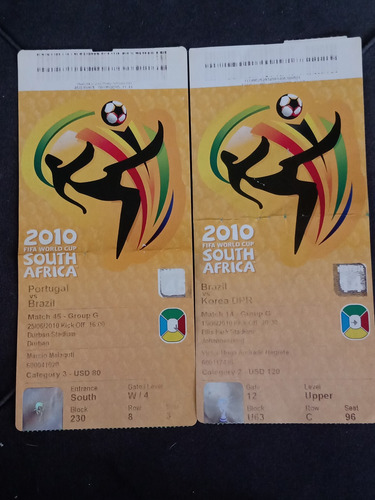 Imagem 1 de 2 de Ingresso Do Brasil Copa Do Mundo 2010 - África Do Sul
