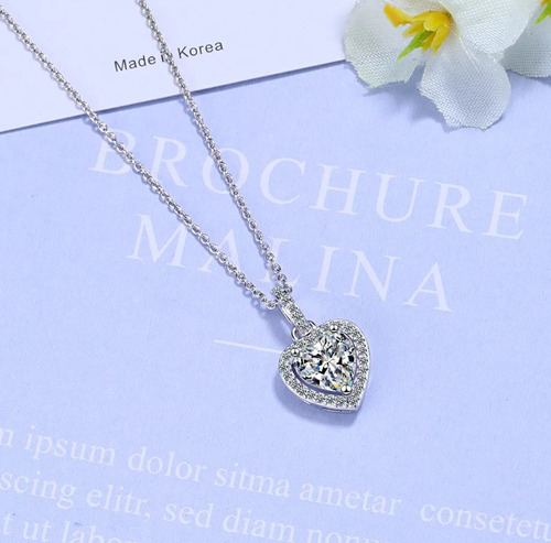 Collar De Plata 925 Con Colgante De Corazon /