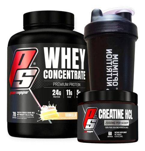 Pack Proteina Whey Vainilla+ Creatinahcl+shaker-prosupps