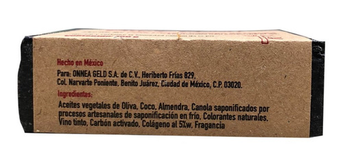 Imagen 4 de 5 de Jabón Vino Tinto & Carbón Activado Con Colágeno 100 Gr