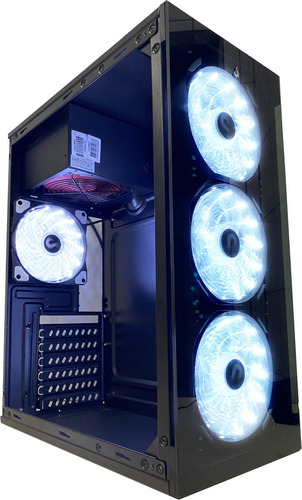 Gabinete Gamer Barato Em Vidro Temperado + 4 Cooler Fan Led