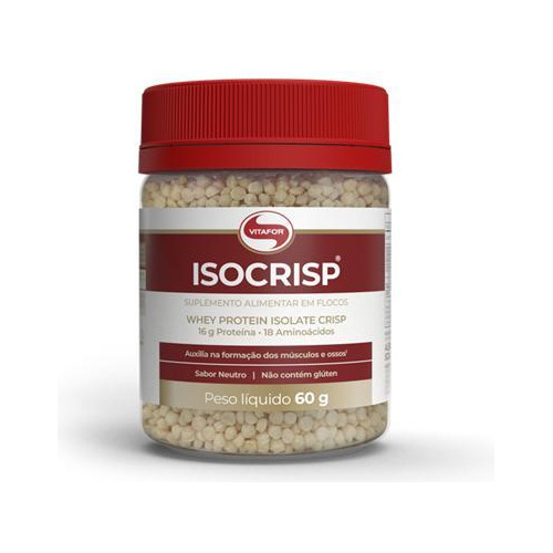 Kit 2x: Isocrisp Whey Protein Em Crispies Neutro Vitafor 60g