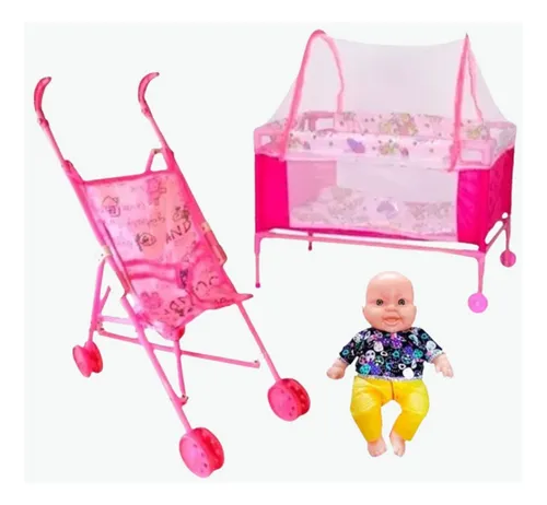 Muñeca con coche y cuna new arrivals