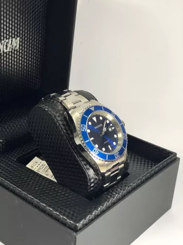 Relógio Magnum Masculino Prata Caixa Aço Azul Ma33068f
