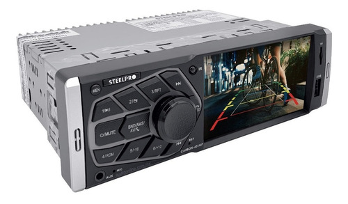 Imagen 3 de 10 de Autoestereo Pantalla 1 Din Steelpro Bluetooth Cámara Reversa
