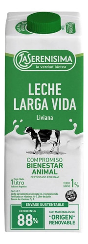 Leche La Serenisima Larga Vida Liviana 1% En Caja Sin Tacc