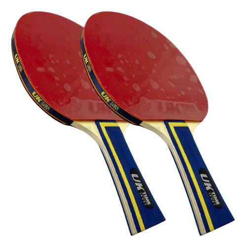 Par Paleta Ping Pong Premium Clásica 3 Estrellas Goma Lisa