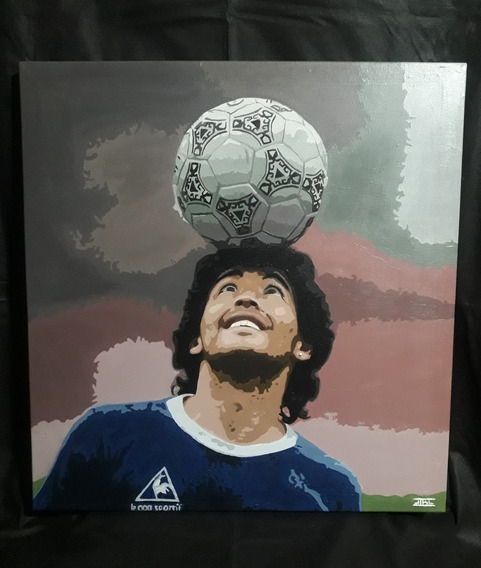 Lienzo decorativo abstracto para pared 20 x 30 cm Diego Armando Maradona diseño de rey de fútbol 