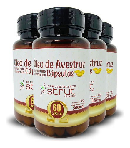 4x Oleo D Avestruz Strut Original Omega3 6 7 9 Hf Suplements