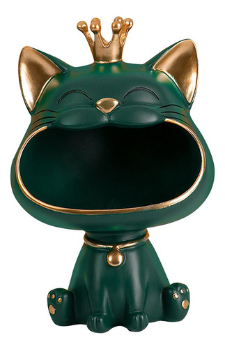 Bonita Escultura De Estatua De Gato De La Suerte De Resina P
