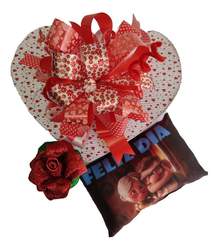 Caja Regalo Corazon, Rosa, Almohadita Personalizada Chocolat