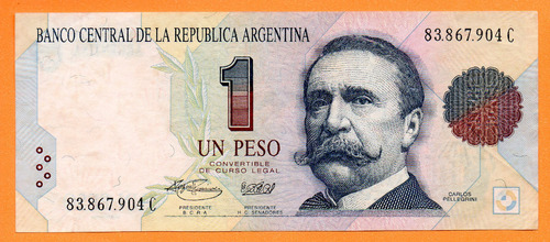 Billete 1 Peso Convertible, Bottero 3008a, Año 1994 Mb