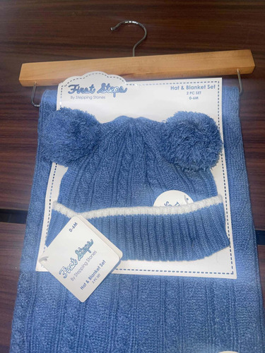 Set Bebe Manta  Y Gorro Invierno 0 A 6 Meses