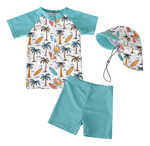 A Traje Baño Niño Para Natación Playa Surf 3 Piezas Conjunto