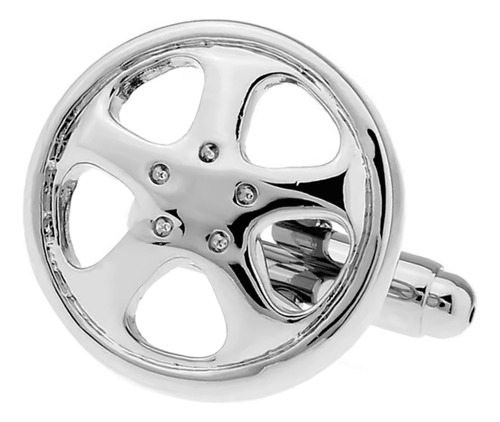 Mancuernillas Rines Plateados Llantas Coche Auto D-094 Color Plateado