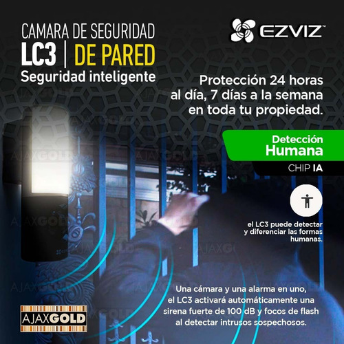Imagen 5 de 10 de Cámara Seguridad Ip Wifi 4mp Ezviz P2p Luz Lampara Exterior