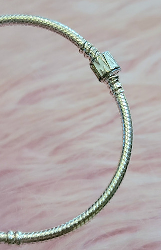 Pulsera Dupe Para Charms Bañado En Plata S925 Tipo Pandora Marvel 18 Cm