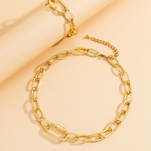 Conjunto De Joyas Punk Con Cadena Ajustable Para Mujer