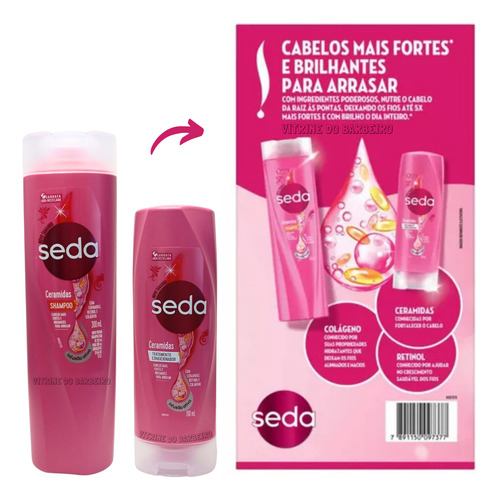 Kit Com Ceramidas Shampoo + Condicionador Fortalece O Cabelo