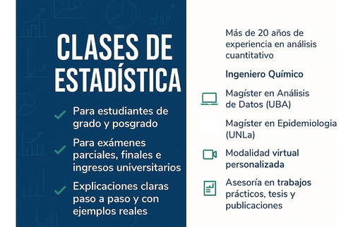 Clases Particulares Estadística, Análisis Matemático Y Datos
