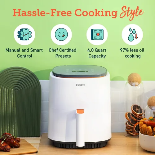 Air Fryer Cosori Lite, 4 Cuartos De Galón, 1500 W, 1 A 3 Per