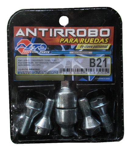 Tuercas Bulones Antirrobo Fiat Doblo Qubo Toro Jeep 