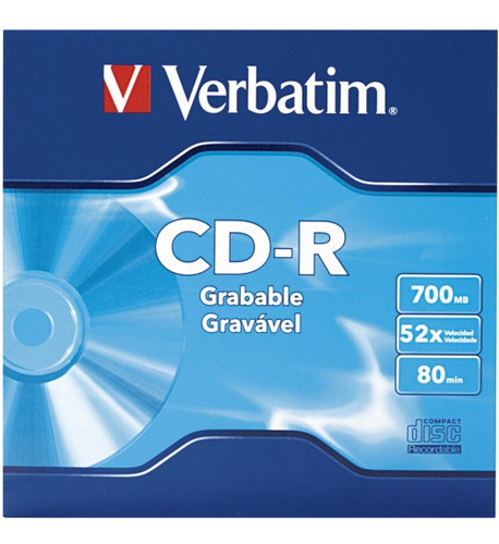 Disco Compacto Verbatim Cd-r 80min 700mb 52x Paquete C/5 /v