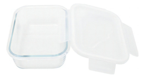 Pote Para Alimentos De Vidro Retangular De 370ml Bela Kasa