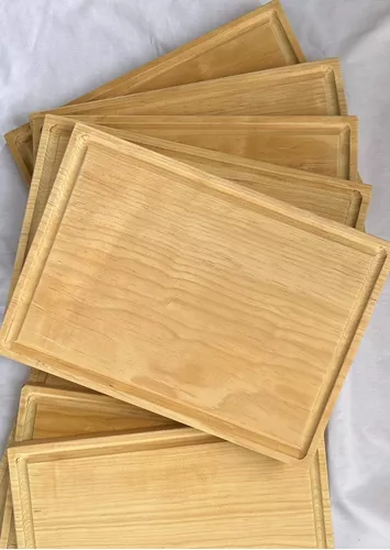 Kit de Cocina tabla para picar 5 piezas madera y acero PROMOCIONAL