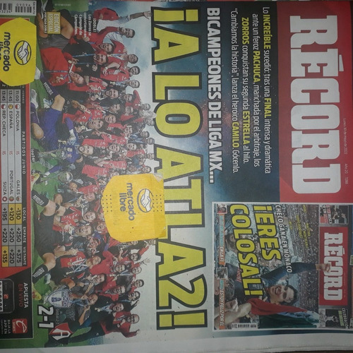 Periódico Histórico Récord Atlas Bicampeón 2022