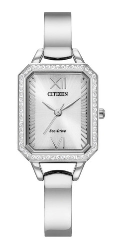 Reloj Dama Citizen Plateado Elegante Con Cristales Em0980-50