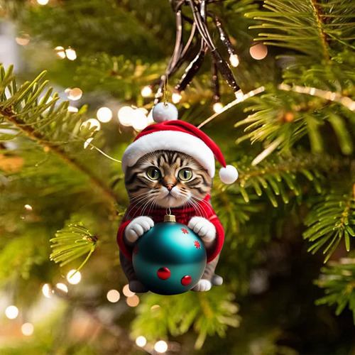 2 Adornos Navideños Para Gatos, Adorno Colgante Para Estilo