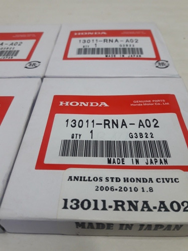 Anillos Std Honda Civic 1.8 07/10 