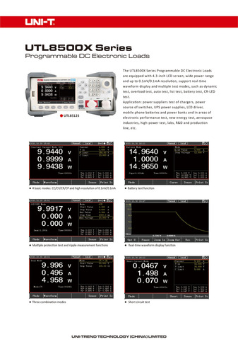 Carga Electronica Programable Dc 150v/30a 150w, Uni-t Utl85