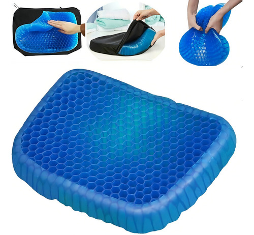 Cojín Viscoelástico Lumbar Coxis Para Sentarse De Gel