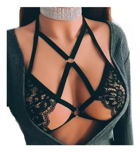 Bralette Encaje Sexy Escote Arnes Sujetador De Cintas Bello