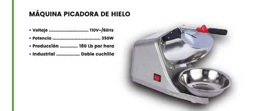 Picadora Hielo Raspados Cholados Triturador De Hielo