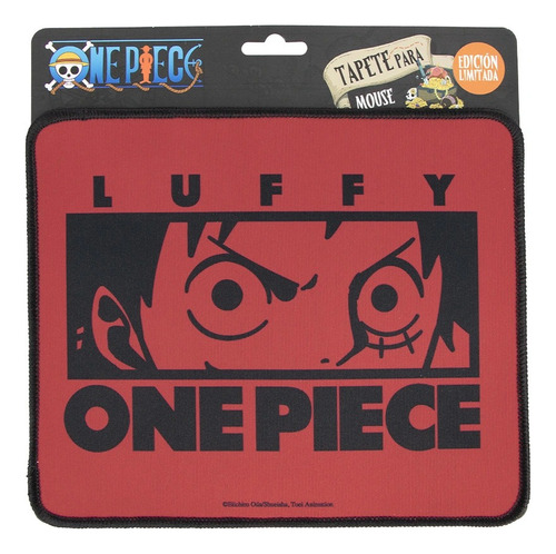 Mouse Pad Tapete One Piece Impermeable Anti-derrapante Color Rojo Diseño Impreso Luffy