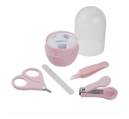 Kit Manicure Para Bebês Rosa 5 Pçs Clingo C2405