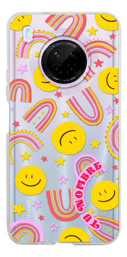 Funda Para Huawei Para Mujer Caritas Felices Con Nombre