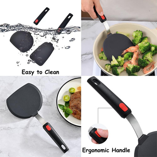 Espátula De Silicona Para Panqueques, Espátula Ancha De Sili