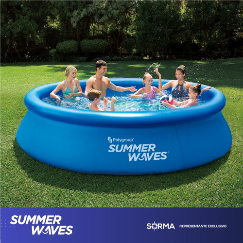 Imagen 3 de 10 de Pileta Inflable Redonda Summer Waves 5454lt Facil Armado