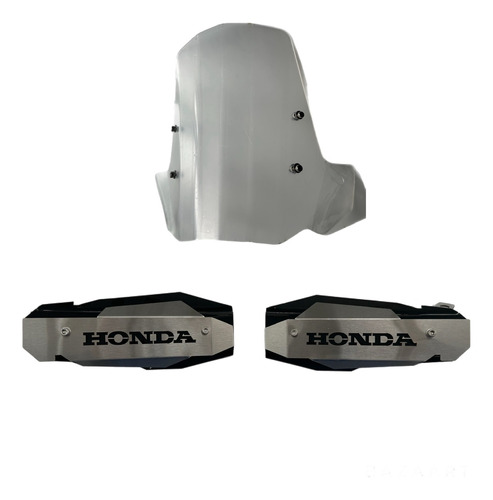 Set Cubre Puños Honda Navi Y Vicera De Acrílico 2 Piezas