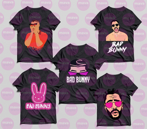 30 Plantillas Bad Bunny 01 Playera Y Taza Png Svg Eps