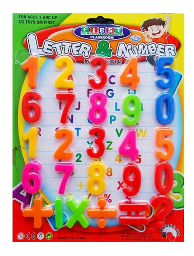 Kit Numeros + Letras Magnéticas Plastico Didacticas Niños 