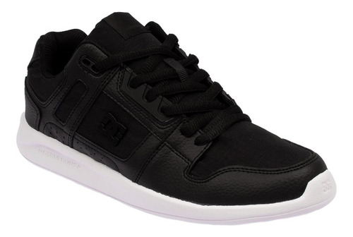 Imagen 3 de 5 de Zapatilla Dc Shoes Modelo Stag Lite Le Cuero Negro Blanco