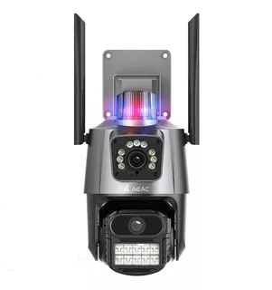 Cámara de Seguridad Wifi 2.4G Exterior 6MP Doble Lente Impermeable IP67 Seguimiento de Movimiento Audio Bidireccional Visión Nocturna Infrarroja / A todo Color Luces Alerta AEAC Modelo P11 APP ICSEE