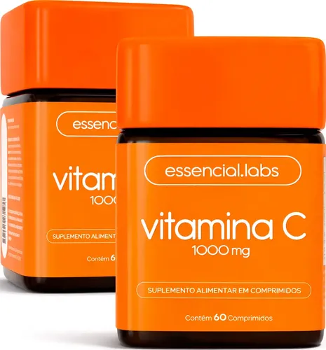 02 Potes da VITAMINA C 1000mg - Fórmula Exclusiva 100% Pura e Con...