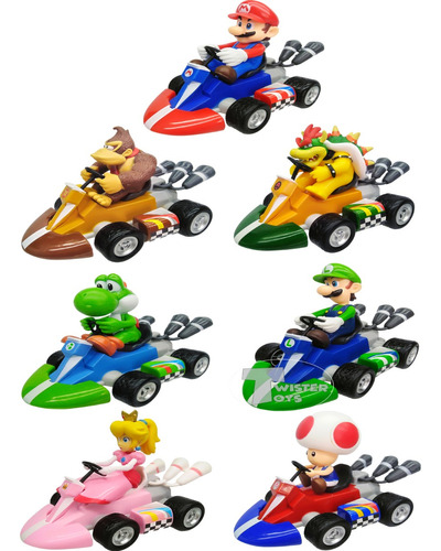 Carros Mario Kart Super Mario Bros Coleccion X7 Retroimpulso